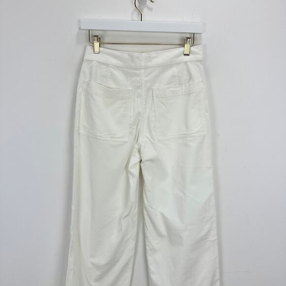 Madewell The Emmett Wide Leg Pant Corduroy Welt Pocket High Rise Ivory US 26 NWT - Picture 12 of 13